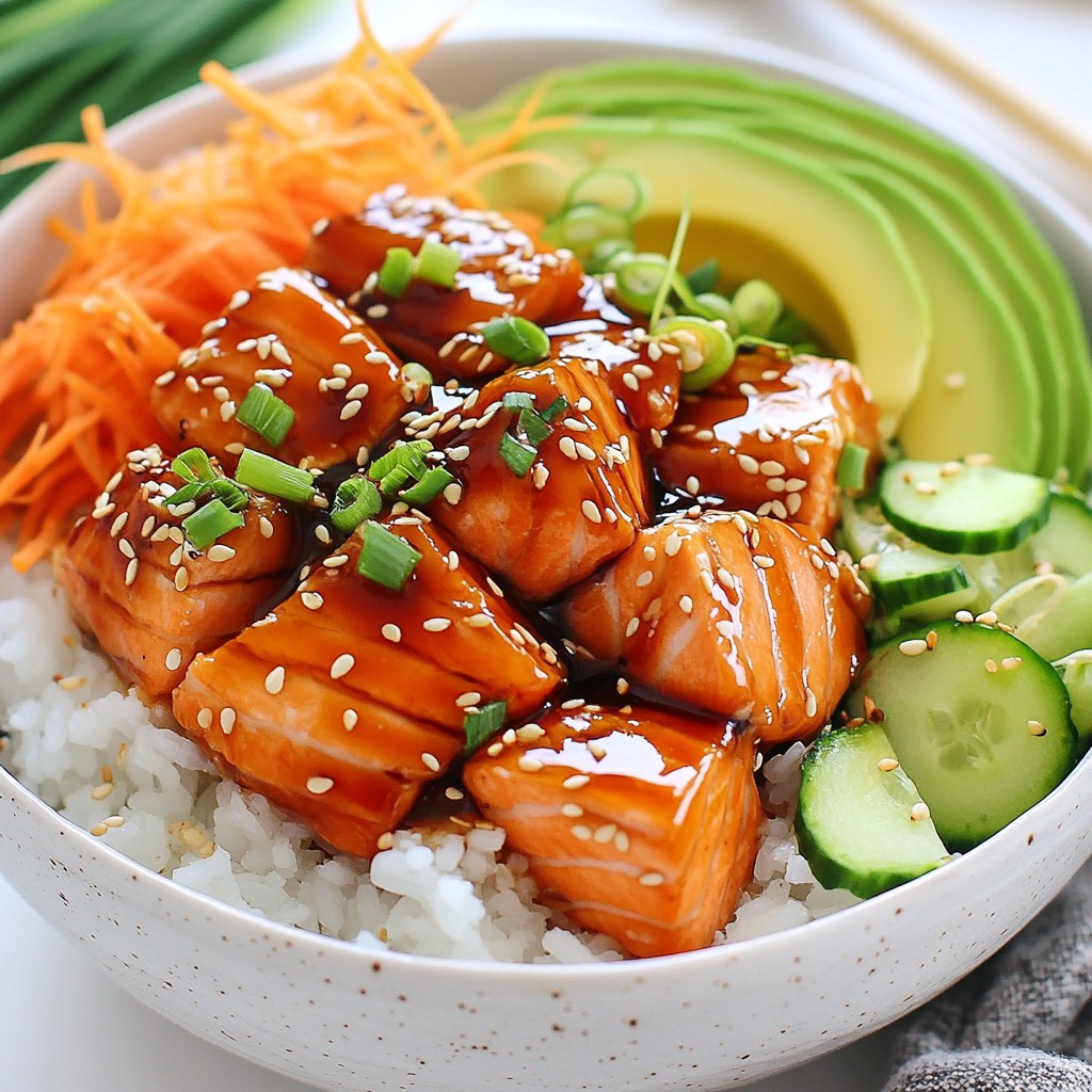 Teriyaki Salmon Sushi Bowls Flavorful and Simple Meal
