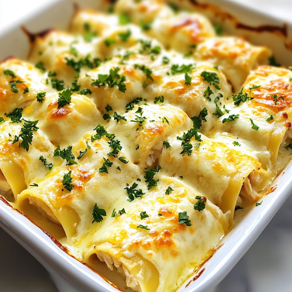 Chicken Alfredo Lasagna Roll Ups Delicious and Easy Dish